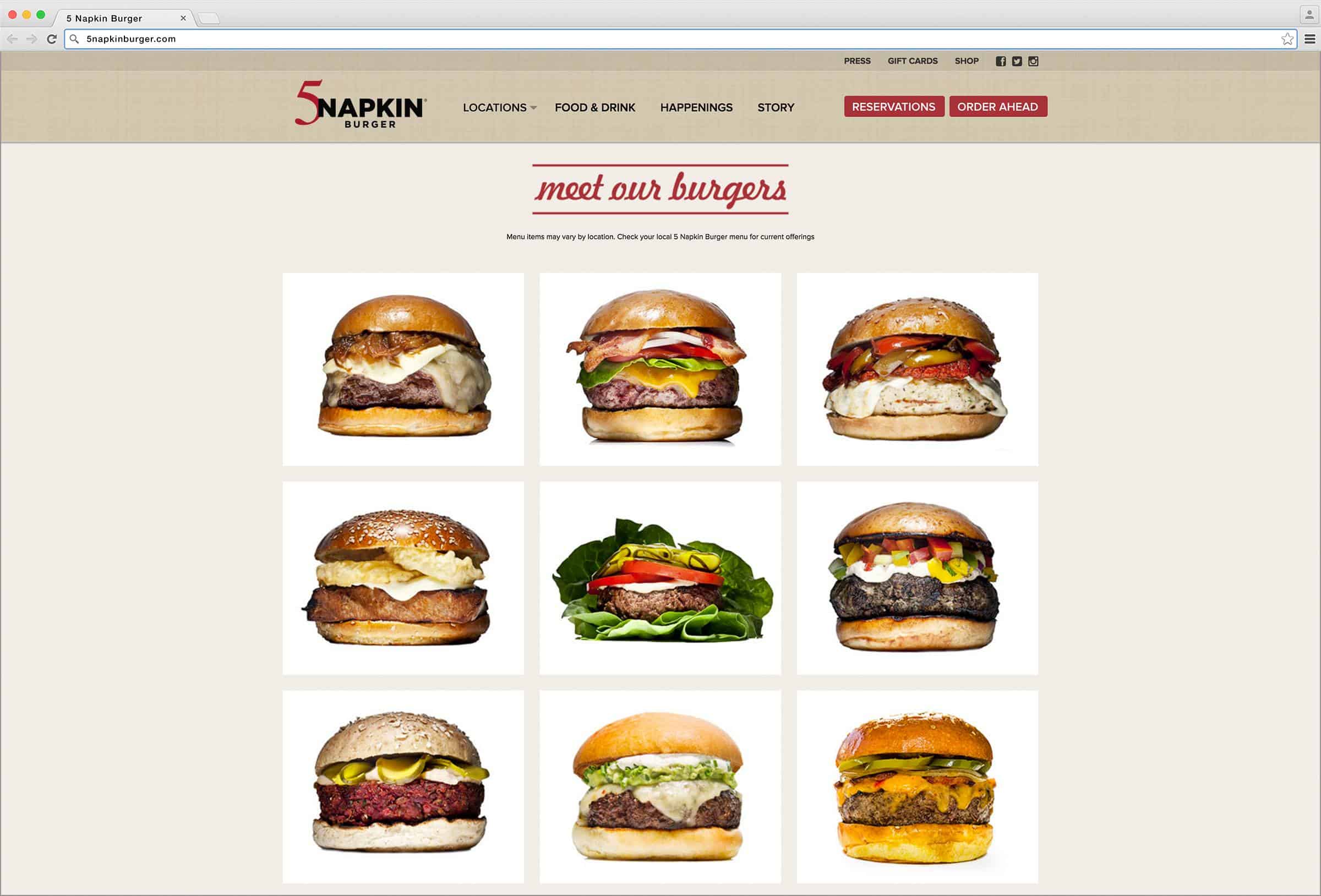 5 Napkin Burger Psd Nyc